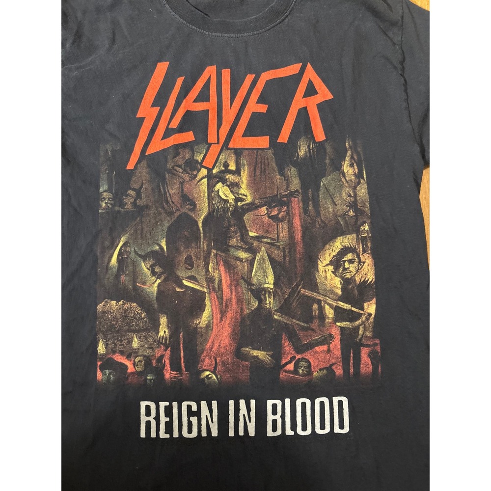 Slayer Reign In Blood Tour 86-87 Graphic T-Shirt Black Small Thrash Metal Tee - Picture 2 of 7